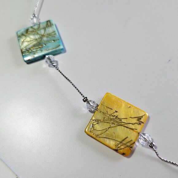 You & I silver tone colorful shell necklace - Picture 13 of 15